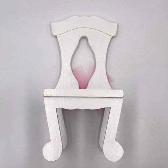 American Girl (SIZE not AG Brand) Furniture Handmade Ballerina Table & 2 Chairs - Picture 6 of 13